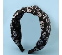 1 pezzo Fascia per capelli nera con stampa intrecciata, adatta per uso quotidiano, vacanze, feste, regalo per mamma, accessori diabolici, fasce per capelli, cerchietti, costumi di Ognissanti, essenzia