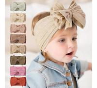 1 pezzo Fascia per capelli per neonati di colore casuale, fascia per capelli morbida ed elastica in jacquard, set di accessori per capelli con fiocco, a forma di cuore per San Valentino Bianco,Radice