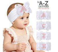 1 pezzo Fascia per capelli stile lettera morbida per neonati, accessorio per capelli per il compleanno del bambino, caldo, assorbente il sudore, attento alla crescita del bambino C,E,R,S,Z,NLetterePol