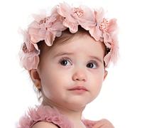 1 pezzo Fascia per neonata con 5 fiori dolci e carini, accessorio per capelli da principessa, adatto come regalo, per feste e uso quotidiano 0-3 anniPiantePoliestere