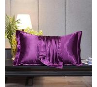 1 pezzo federa in raso liscio fronte-retro in raso di seta fodera per cuscino 48x74 cm-Viola-48x74 cm