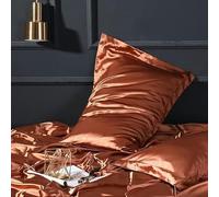 1 pezzo federa in raso liscio fronte-retro in raso di seta fodera per cuscino in raso 48x74 cm-caffè poco profondo-48x74 cm