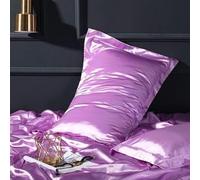 1 pezzo federa in raso liscio fronte-retro in raso di seta fodera per cuscino in raso 48x74 cm-lilla-48x74 cm