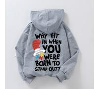 1 pezzo Felpa con cappuccio a maniche lunghe per ragazzi adolescenti con il motivo "Perché adattarsi quando sei nato per spiccare?", autunno e inverno 6Y,7Y,8Y,9Y,10Y,4Y,5Y,14Y,11Y,12Y,13Y,16Y,15YPoli