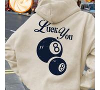 1 pezzo Felpa con cappuccio casual stampata per ragazze, foderata termicamente, adatta per la scuola, il tempo libero, autunno/inverno 6Y,7Y,8Y,9Y,10Y,14Y,11Y,12Y,13YGrafico,LettereTessuto