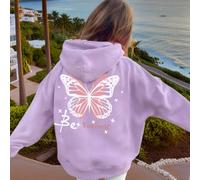 1 pezzo Felpa con cappuccio foderata termicamente per ragazza pre-adolescente, abbigliamento caldo e spesso per studenti giovani, adatto per bambini, top a maniche lunghe per autunno/inverno, stile Y2