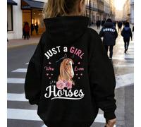 1 pezzo Felpa con cappuccio foderata termicamente per ragazza pre-adolescente, abbigliamento invernale caldo per studenti, adatto per bambini, top a maniche lunghe per autunno/inverno 6Y,7Y,8Y,9Y,10Y,