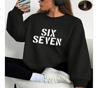 1 pezzo Felpa con grafica sei sette da donna in pile, morbida e confortevole, adatta per uso quotidiano, regalo perfetto per le vacanze, regalo di compleanno, ideale per uno stile di tutti i giorni. L