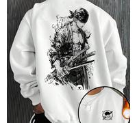 1 pezzo Felpa girocollo bianca tinta unita da uomo, stile casual adatta per il ritorno a scuola, autunno/inverno, adatta per uso quotidiano, pendolarismo, ritorno a scuola, abbinamento unisex di coppi