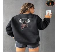 1 pezzo Felpa girocollo da donna con stampa grafica "Happier Than Ever", morbida e calda L,M,S,XL,XSLettere,sloganTessuto composito