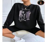 1 pezzo Felpa girocollo da donna con stampa ritratto della band The Cranberries e Dolores O'Riordan, manica lunga, pullover casual, stile casual per signore L,M,S,XL,XSLettere,sloganTessuto composito