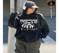 1 pezzo Felpa girocollo in pile casual con grafica della band Rammstein, regalo perfetto per compleanni e occasioni speciali L,M,S,XL,XSLettere,sloganTessuto composito