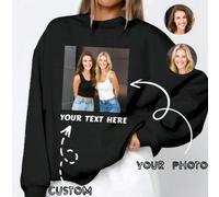 1 pezzo Felpa personalizzata da donna, con testo e immagini personalizzati, adatta per viaggi e vacanze, stile campus, ottimo regalo per fidanzata o sorella L,M,S,XL,XXLLettereTessuto