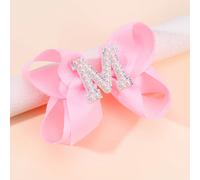 1 pezzo Fermaglio per capelli alla moda con perla, glitter e fiocco, lettere dalla A alla Z, grande fermaglio per capelli rivolto l'alto, regalo per ragazze adolescenti GraficoLega di ferro