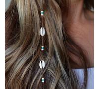 1 pezzo Fermaglio per capelli decorato con conchiglia e stella marina con nappe, accessorio per capelli fatto a mano, versatile e alla moda, adatto per viaggi, attività all'aperto, vacanze, spiaggia, 