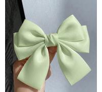 1 pezzo Fermaglio per capelli in seta e raso con fiocco carino per donne & ragazze, accessorio per capelli vintage con coda lunga, fermaglio per capelli in metallo con fiocco, adatto per la stagione d
