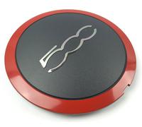 1 Pezzo Fiat 500 C Coprimozzo Copricerchi Nero Rosso 51877477