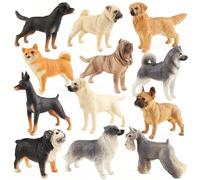 1 pezzo Figurina di cane in plastica realistico, giocattolo animale di cane piccolo dipinto a mano realistico, decorazione per torta, regalo di Natale/compleanno, regalo per bambini Pastore-CTTBS086C9