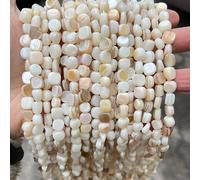 1 pezzo Fili di perle geometriche asimmetriche loose in madreperla finta bianca creative per il fai-da-te, circa 50 pezzi/set, colore e texture casuali 8mmShell