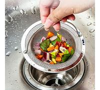 1 pezzo Filtro di scarico per lavello da cucina, colino per lavello in acciaio inox, setaccio per capelli per doccia, prevenzione di intasamenti nelle fognature (11 x 8 x 2 cm)