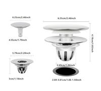 1 Pezzo Filtro Multifunzionale in Acciaio Inossidabile per Lavello da Cucina e Bagno, Cattura Efficacemente i Rifiuti per Prevenire Intasamenti