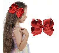 1 pezzo Fiocco per capelli grande da 6 pollici per ragazze, realizzato in nastro di gros grain, accessorio per capelli per bambine, neonati, bambini e adolescenti, con fermagli a coccodrillo Colore un