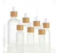 1 pezzo Flacone contagocce per oli essenziali da 5-100ml, contenitore in vetro con contagocce e coperchio in bambù, bottiglia cosmetica vuota, accessorio portatile per lo stoccaggio A,B(15ml),C(20ml),