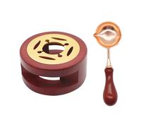 1 pezzo forno per ceralacca e 1 cucchiaio per cera, set per sigillatura, set di timbri per cera, scaldabagno (rosso)