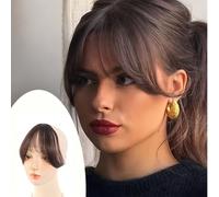 1 pezzo Frangia perfetta per incorniciare il viso, frangia a tendina elegante e alla moda, frangia finta curva adatta per lo styling quotidiano, copre la fronte, adatta a tutte le tonalità di pelle, a