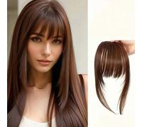 1 pezzo Frangia sintetica colorata con molletta per donne, extension per frangia e basette invisibili e senza cuciture, aspetto naturale, adatto per studenti e uso quotidiano, colori assortiti (il col