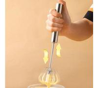 1 pezzo Frullatore a uovo manuale facile da usare in acciaio inossidabile, semi-automatico, premere e ruotare, adatto per uova, latte, impasti, per uso domestico in cucina L,M,S,Salviette alla frutta 