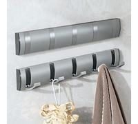 1 pezzo Gancio da parete pieghevole resistente - Durevole e salva-spazio - Portachiavi, asciugamani, cappotti e accessori multiuso - Facile da montare per bagno, porta posteriore e armadio Ganci argen