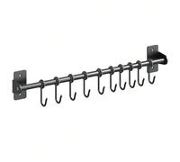 1 pezzo Gancio mobile da 30cm/40cm/50cm, gancio mobile nero minimalista e alla moda senza foratura, adatto per cucina/bagno/portacoperchi, con nastro adesivo per una facile installazione da parte dell