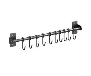 1 pezzo Gancio mobile da 30cm/40cm/50cm, gancio mobile nero minimalista e alla moda senza foratura, adatto per cucina/bagno/portacoperchi, con nastro adesivo per una facile installazione da parte dell