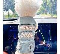 1 pezzo Giacca casual con cappuccio e motivo ricamato "Mama's Bestie" per cani, universale, con gancio per guinzaglio L,M,S,XL,XSPoliestere