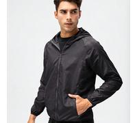 1 pezzo Giacca impermeabile leggera da uomo, giacca a vento casual ad asciugatura rapida, adatta per sport all'aperto come corsa e ciclismo in primavera e autunno, colore nero L,M,S,XL,XS,XXLColore un