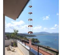 1 pezzo giapponese a cinque livelli pagoda Wind Chime Borgogna metallo appeso decorazione interna balcone cortile giardino artistico campana ornamento 91 cm
