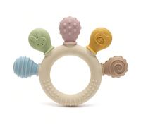 1 pezzo Giocattoli dentizione per bambini, anelli colorati in silicone morbidi e sicuri, giocattoli per la dentizione che calmano e stimolano i sensi per bambini da 0 a 3 anni, set di dentizione per b