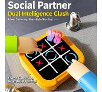 1 pezzo Giocattolo 4-in-1 Tris per bambini, include modalità Battaglia 1 contro 1, Batti il Topo, Sfida di Memoria, adatto per feste di bambini e giochi educativi, regalo di Natale blu,D,arancia,Versi