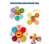 1 pezzo Giocattolo a ventosa carino e a forma di cartone animato, giocattolo educativo per bambini a sonagli e trottola da bagno, regalo perfetto per bambini e bambine, regalo per la Festa dei Bambini