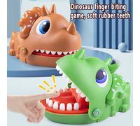 1 pezzo Giocattolo da gioco divertente, Dinosauro triangolare che morde le dita, Giocattolo di dinosauro coccodrillo dalla bocca grande, Giocattolo interattivo per bambini verde,marroneABS