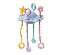 1 pezzo Giocattolo da masticare e tirare Montessori - Allevia il dolore da dentizione del bambino - Giocattolo da dentizione in silicone per neonati - Sonaglino con benefici di sviluppo - Ottimo regal