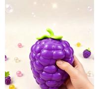 1 pezzo Giocattolo da spremere a forma di uva viola extra grande, Giocattolo da spremere in materiale TPR per il sollievo dallo stress, Palla antistress a rimbalzo lento realistica a forma di verdura,