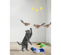 1 pezzo Giocattolo elastico da appendere a forma di uccello realistico che emette suoni, giocattolo per l'intrattenimento e il sollievo dalla noia del gatto, giocattolo teaser per il gioco del gatto,