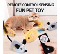 1 pezzo Giocattolo elettrico automatico per topi per intrattenere i gatti, telecomandato, interattivo, topo imbottito mobile, giocattolo per animali domestici non rimbalzante, per stuzzicare e intratt