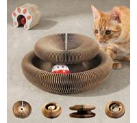 1 pezzo Giocattolo interattivo per gatti con organo magico da grattare, con campanello per combattere la noia, in cartone ondulato per artigliarsi (può essere unito e allungato), colore della pallina 