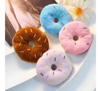 1 pezzo Giocattolo morbido a forma di ciambella con suono realistico per cani - Giocattolo masticabile che emette suoni morbidi, interattivo per alleviare la noia di cuccioli e cani di piccola taglia,