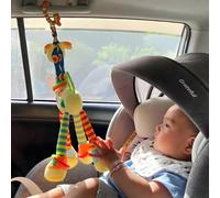 1 pezzo Giocattolo peluche a sonagli a forma di giraffa con anello da mordere e campanello, impugnatura morbida per bebè/bambino dai 3 mesi in su, regalo Giraffa gialla,Giraffa viola,Giraffa a strisce