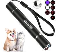 1 pezzo Giocattolo per gatti 3 in 1: puntatore laser, mini torcia LED ricaricabile USB, torcia UV con 5 modelli di giocattolo per gatti argento,nero,1 nero + 1 argento,Nero*2Lega di alluminio