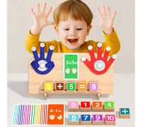 1 pezzo Giocattolo puzzle Montessori per l'educazione precoce dei bambini, con blocchi per il riconoscimento dei numeri e il conteggio delle dita, strumento didattico per l'addizione e la sottrazione,